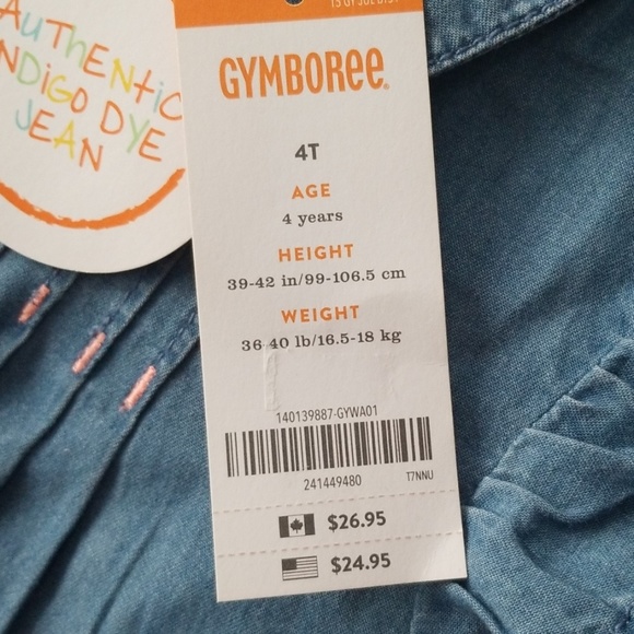 Girls Flutter Sleeve Chambray Shirt - Picture 4 of 4